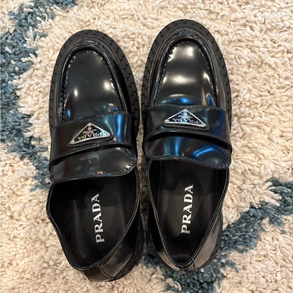 Prada Glossy Black Loafers